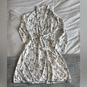 LAKE Floral Pima Cotton Robe with Belt